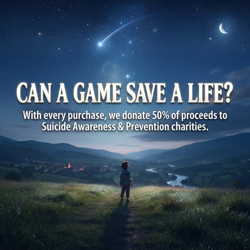 Play with purpose. Every purchase of our tabletop and trivia games directly supports suicide awareness and prevention, with 50% of proceeds donated to vital charitable causes. Discover games that bring people together while making a true difference.