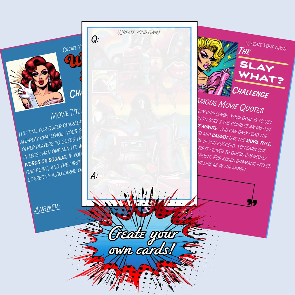 Blank cards to make you own trivia and challenge cards