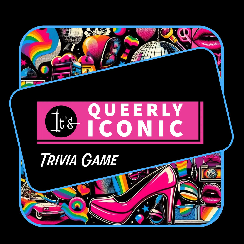 The game logo for It’s Queerly Iconic Trivia Game 