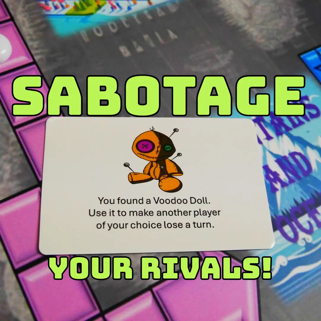 Player card with a voodoo doll causing a player to lose a turn