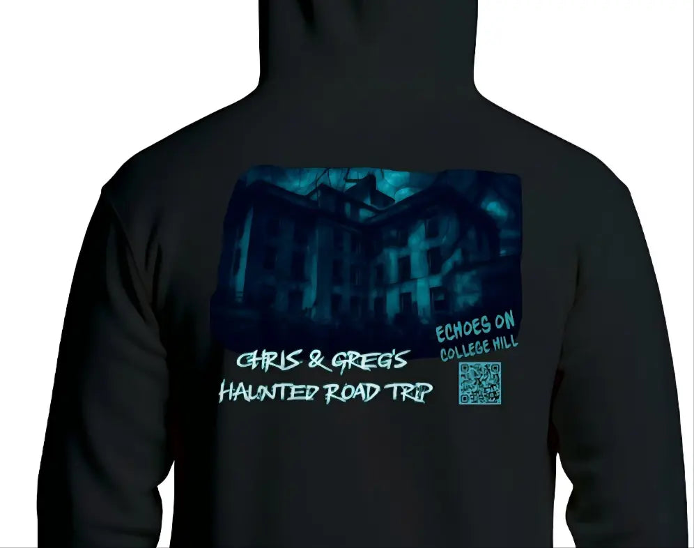 Black Hoodie with Chris & Greg's Haunted Road Trip Season Two design